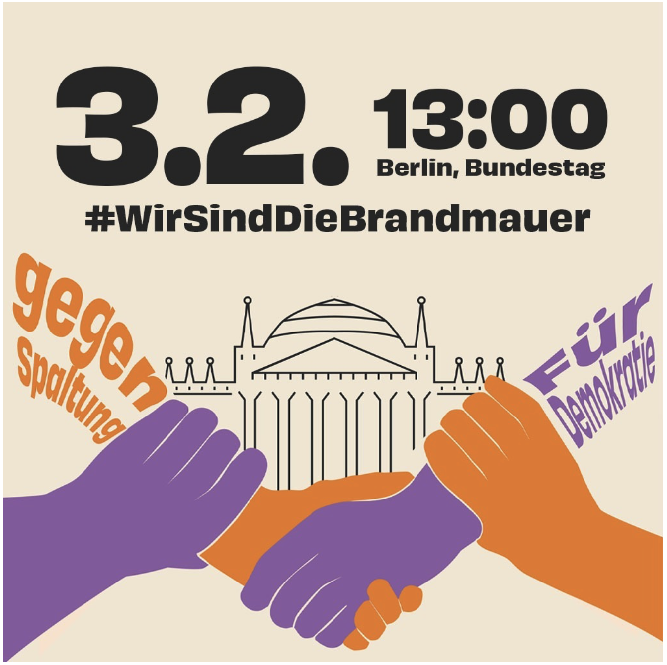 #WirSindDieBrandmauer: Aktion für Flüchtlingshilfe e.V. ruft zur Teilnahme am Bündnis gegen Rechts mit Auftaktaktion in Berlin auf